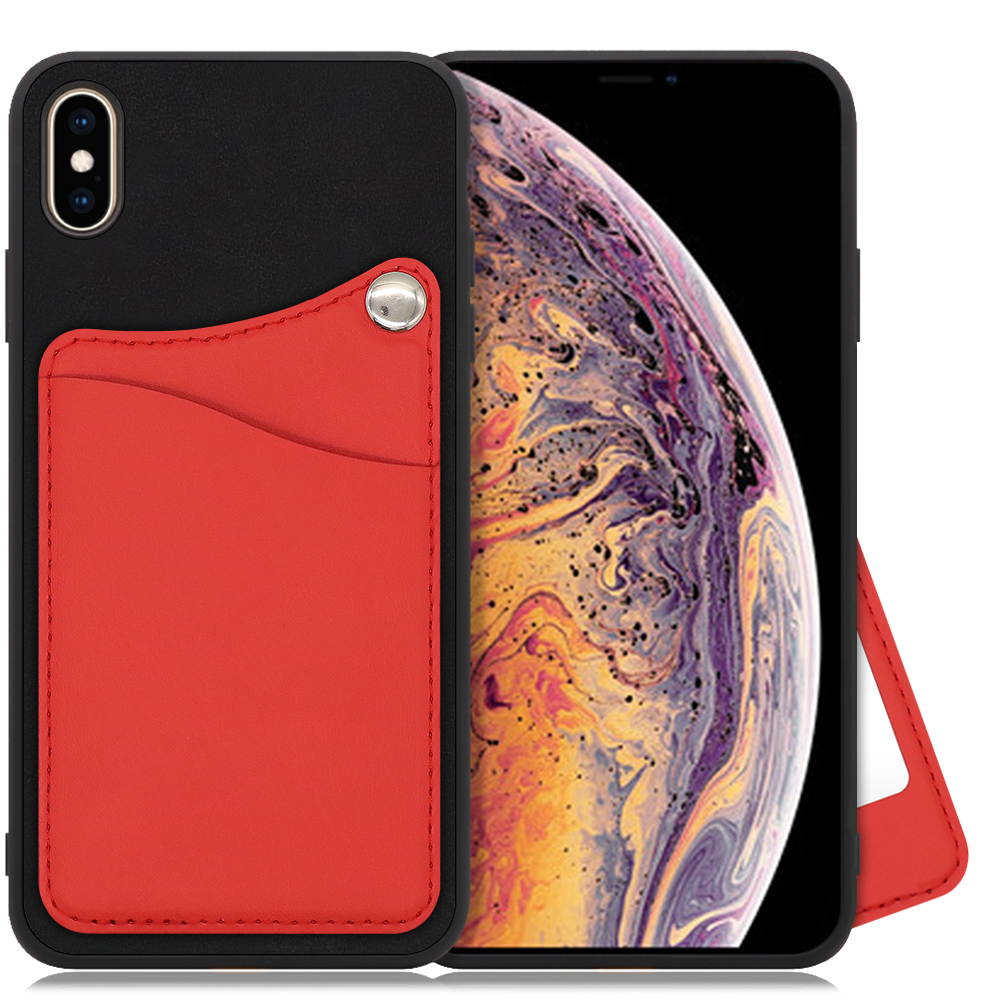 LOOF MODULE-MIRROR BICOLOR Series iPhone XS Max 用 [スカーレット] スマホケース ハードケース ミラー 鏡 キャッシュレス FeliCa対応 スマート決済 かざすだけ