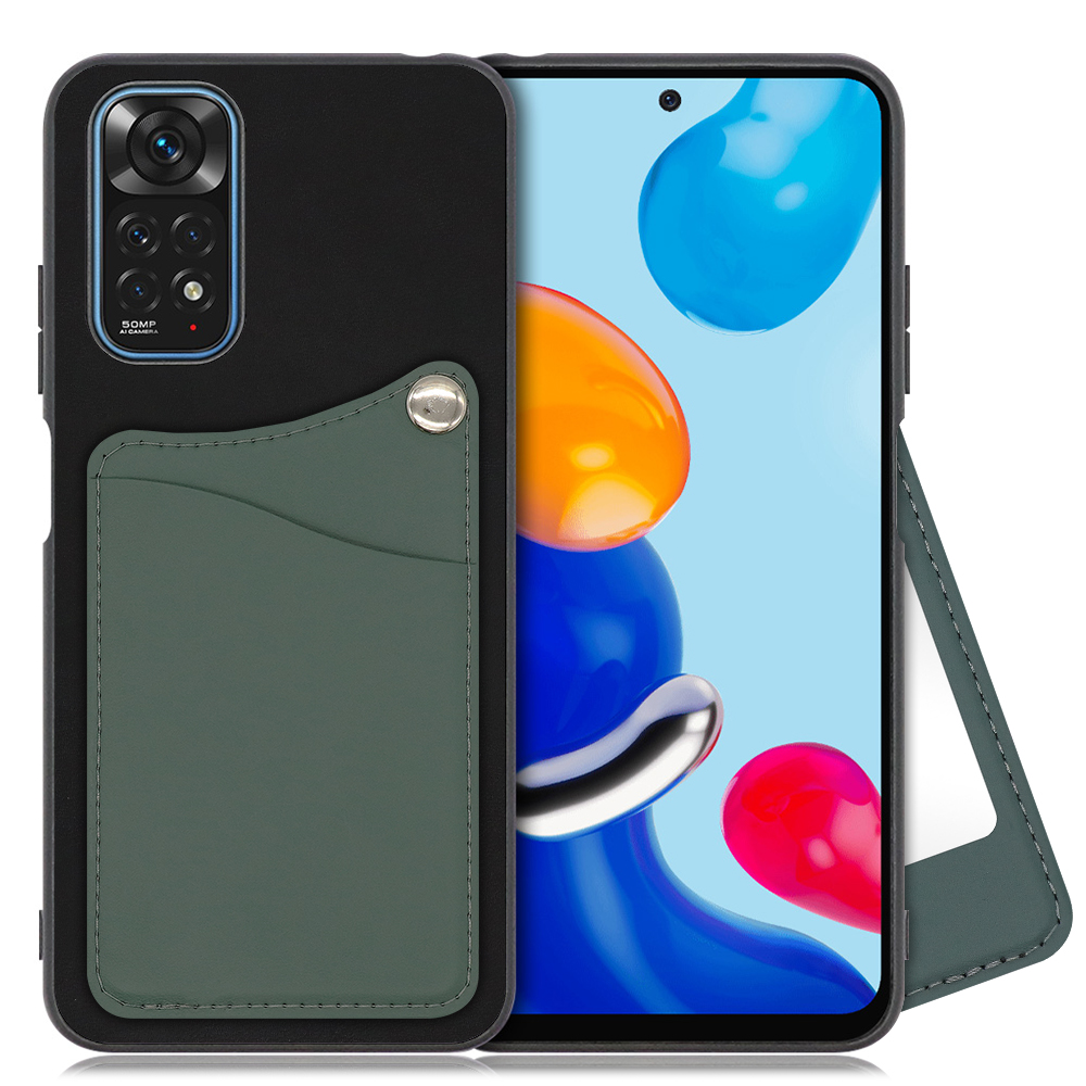 LOOF MODULE-MIRROR BICOLOR Series Xiaomi Redmi Note 11 用 [スレートグリーン] スマホケース ハードケース ミラー 鏡 キャッシュレス FeliCa対応 スマート決済 かざすだけ