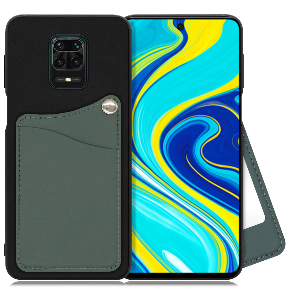 LOOF MODULE-MIRROR BICOLOR Series Xiaomi Redmi Note 9S 用 [スレートグリーン] スマホケース ハードケース ミラー 鏡 キャッシュレス FeliCa対応 スマート決済 かざすだけ