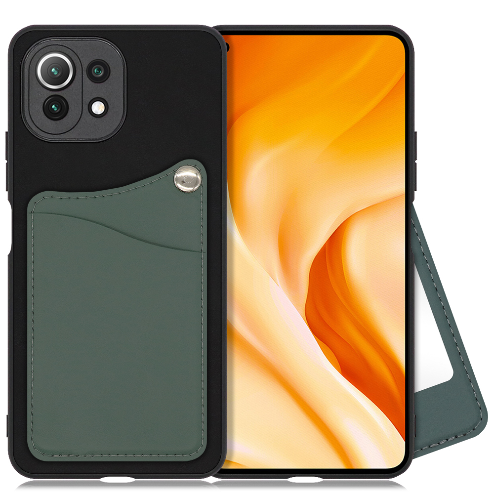 LOOF MODULE-MIRROR BICOLOR Series Xiaomi Mi 11 lite 5G 用 [スレートグリーン] スマホケース ハードケース ミラー 鏡 キャッシュレス FeliCa対応 スマート決済 かざすだけ