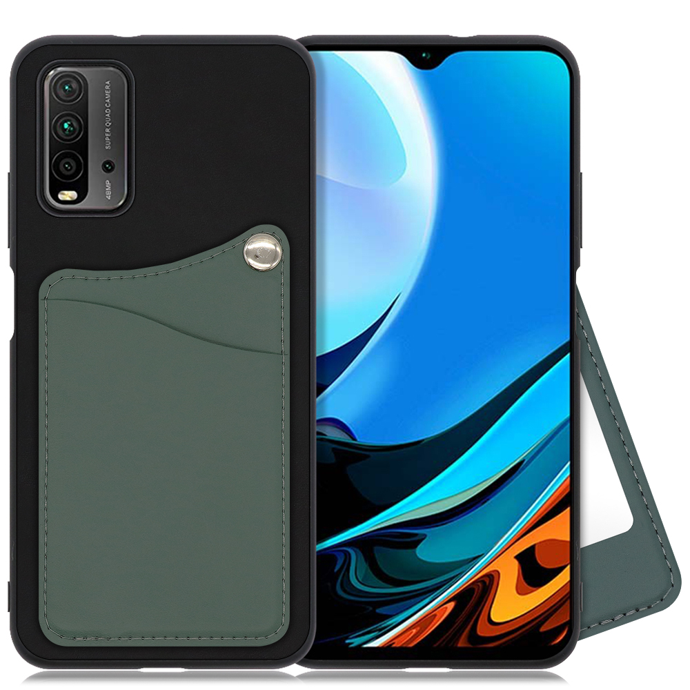 LOOF MODULE-MIRROR BICOLOR Series Xiaomi Redmi 9T 用 [スレートグリーン] スマホケース ハードケース ミラー 鏡 キャッシュレス FeliCa対応 スマート決済 かざすだけ