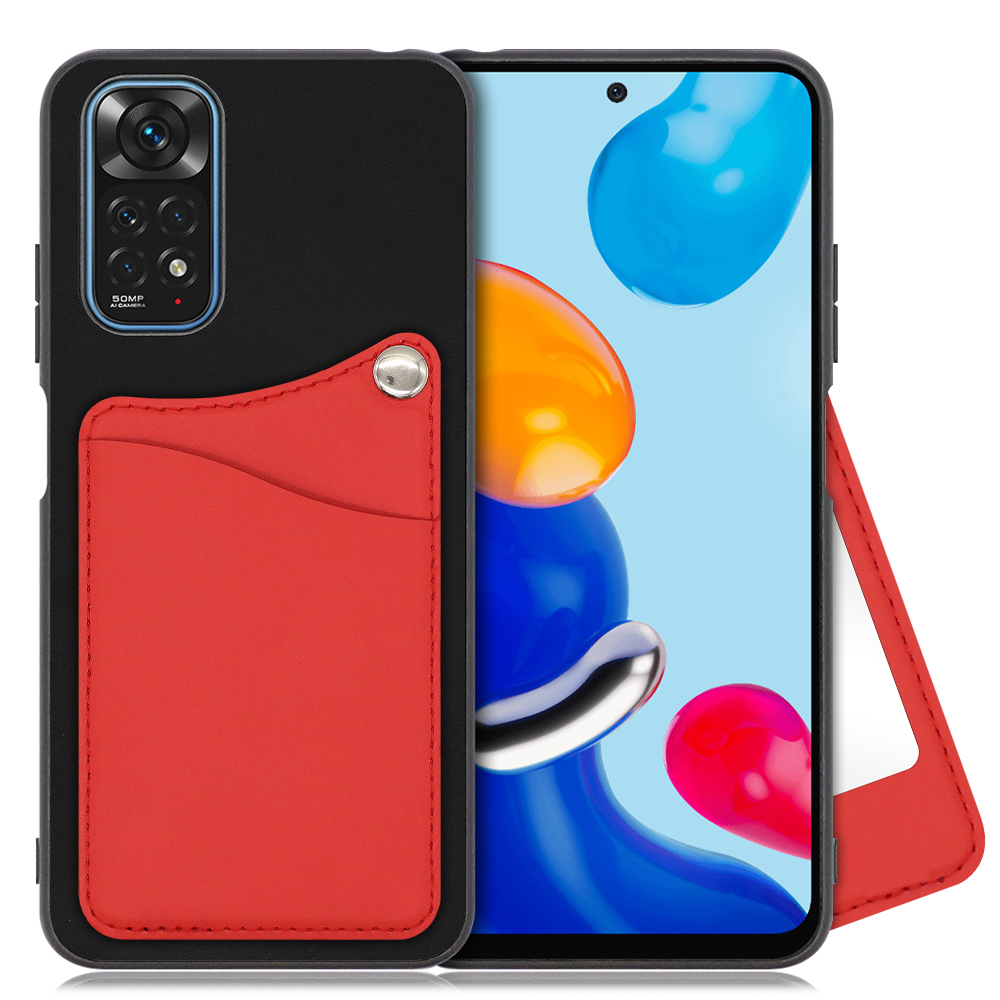 LOOF MODULE-MIRROR BICOLOR Series Xiaomi Redmi Note 11 用 [スカーレット] スマホケース ハードケース ミラー 鏡 キャッシュレス FeliCa対応 スマート決済 かざすだけ