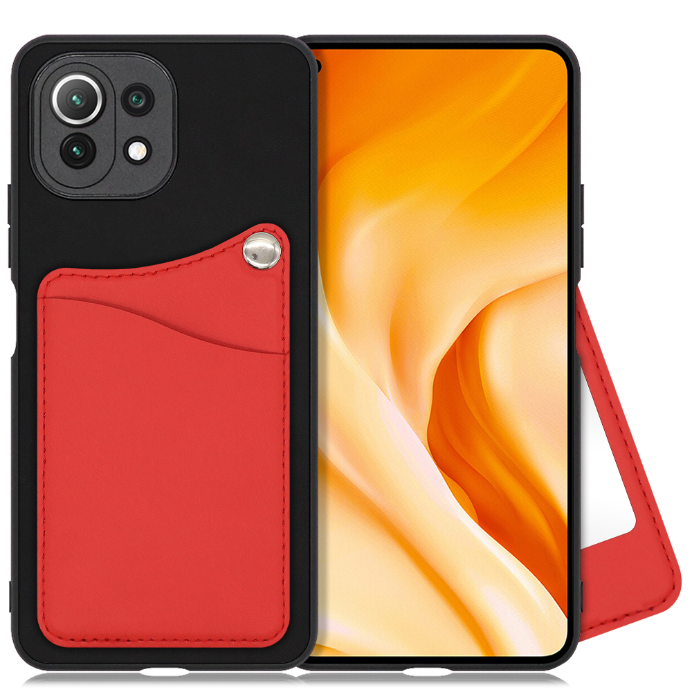 LOOF MODULE-MIRROR BICOLOR Series Xiaomi Mi 11 lite 5G 用 [スカーレット] スマホケース ハードケース ミラー 鏡 キャッシュレス FeliCa対応 スマート決済 かざすだけ