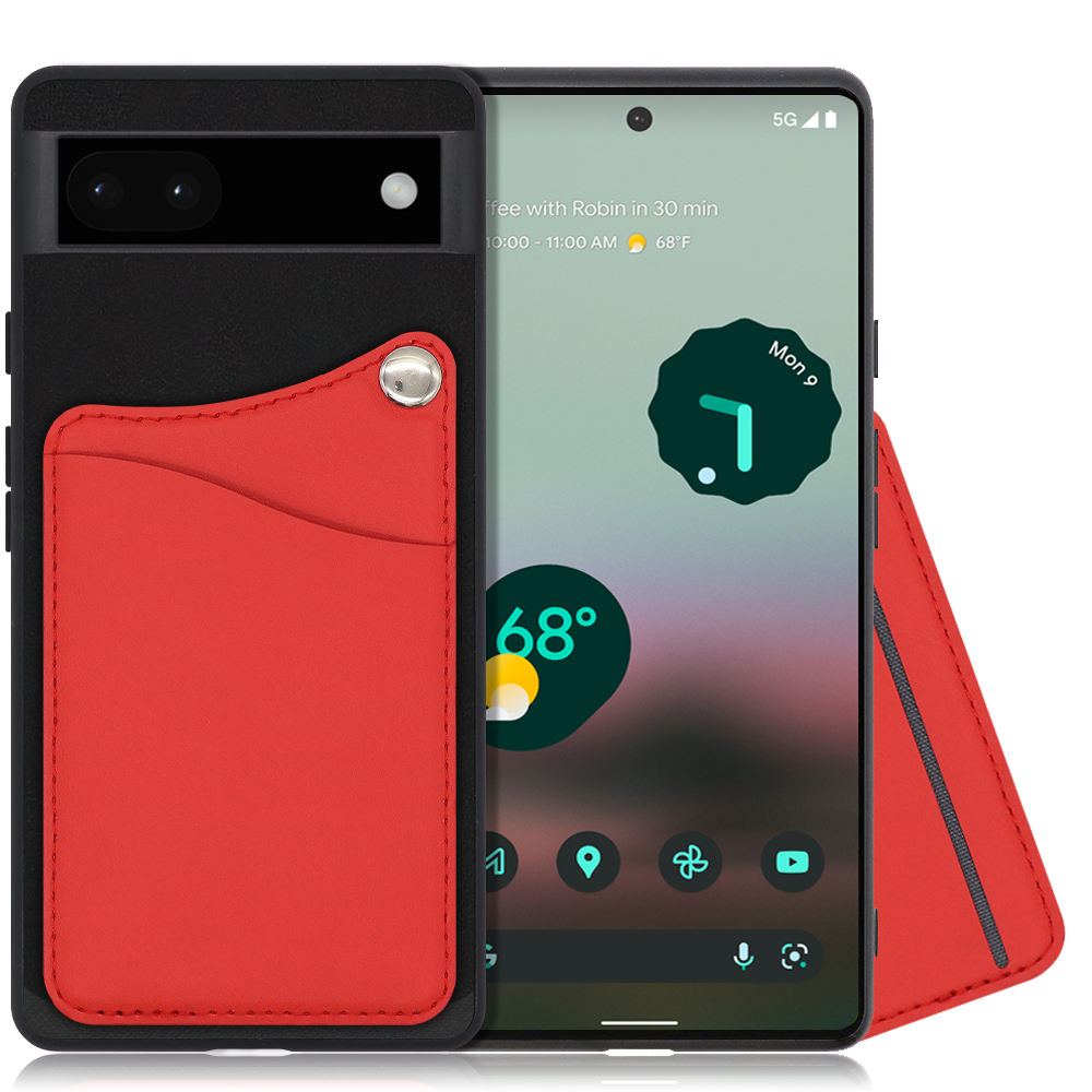 LOOF MODULE-CARD BICOLOR Series Google Pixel 6a 用 [スカーレット] スマホケース ハードケース 本革 カード収納 ポケット キャッシュレス FeliCa対応 スマート決済 かざすだけ