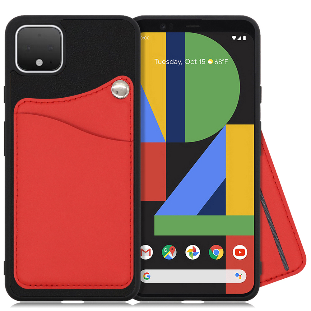 LOOF MODULE-CARD BICOLOR Series Google Pixel 4 XL 用 [スカーレット] スマホケース ハードケース カード収納 ポケット キャッシュレス FeliCa対応 スマート決済 かざすだけ