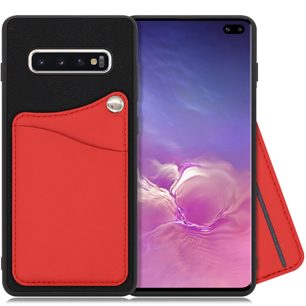 LOOF MODULE-CARD BICOLOR Series Galaxy S10+ / SC-04L / SCV42 用 [スカーレット] スマホケース ハードケース カード収納 ポケット キャッシュレス FeliCa対応 スマート決済 かざすだけ