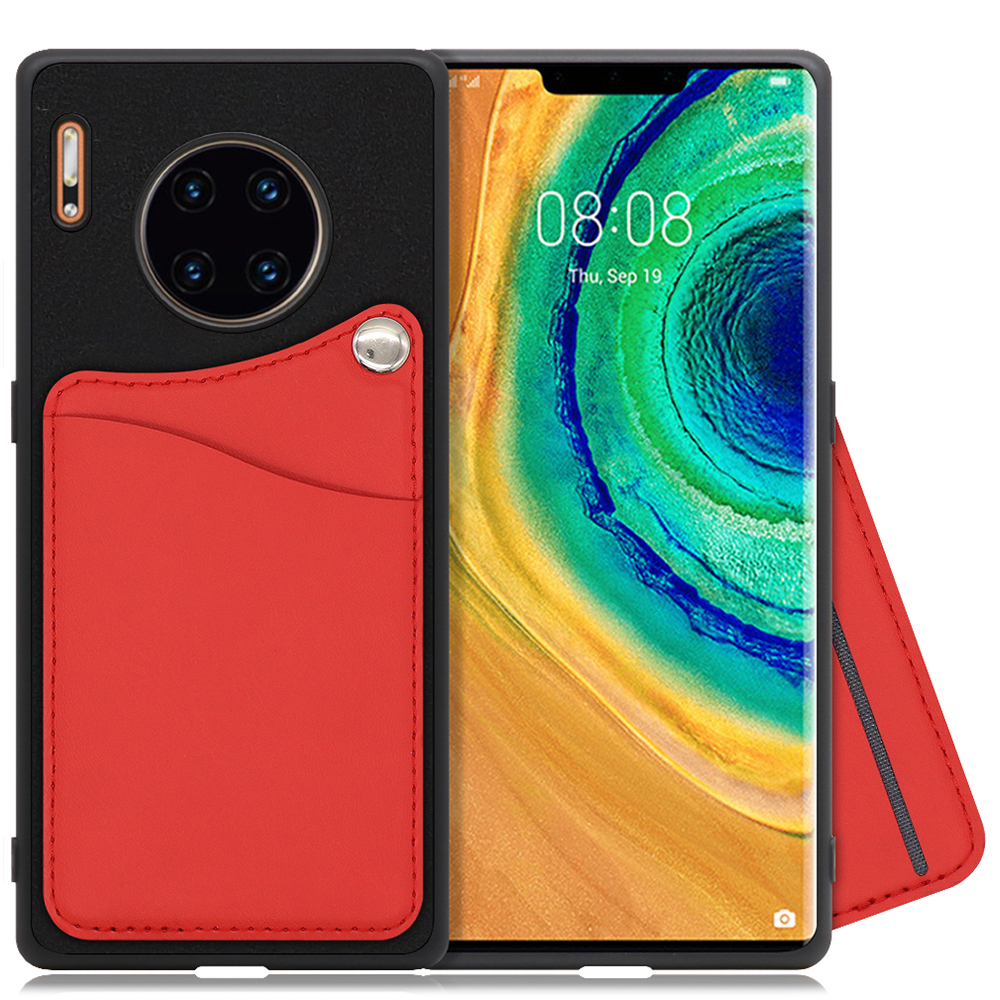 LOOF MODULE-CARD BICOLOR Series HUAWEI Mate 30 Pro 5G 用 [スカーレット] スマホケース ハードケース カード収納 ポケット キャッシュレス FeliCa対応 スマート決済 かざすだけ