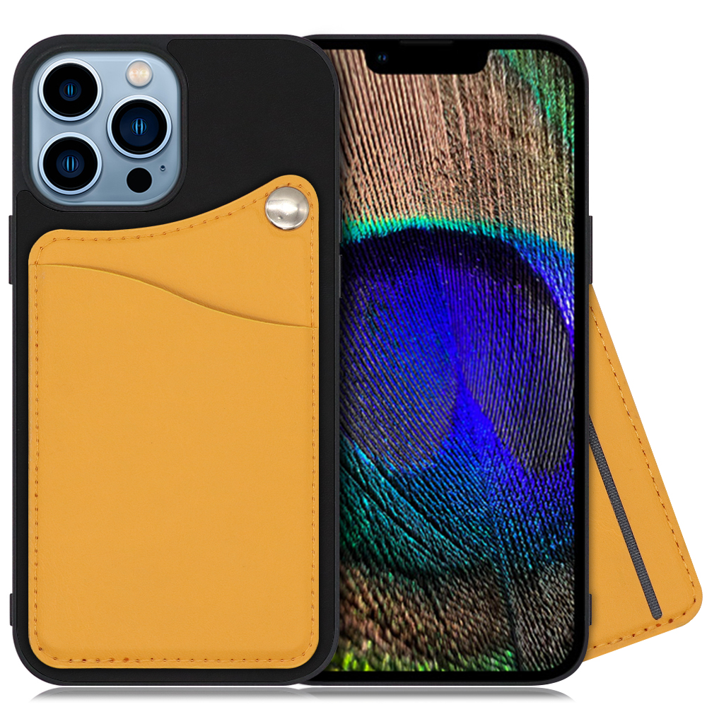LOOF MODULE-CARD BICOLOR Series iPhone 13 Pro 用 [メープルオレンジ] スマホケース ハードケース カード収納 ポケット キャッシュレス FeliCa対応 スマート決済 かざすだけ