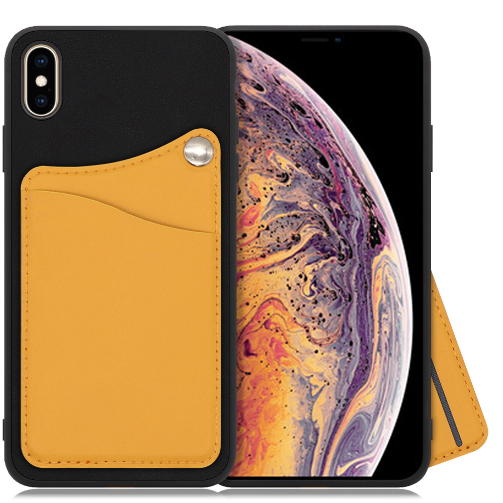 LOOF MODULE-CARD BICOLOR Series iPhone XS Max 用 [メープルオレンジ] スマホケース ハードケース カード収納 ポケット キャッシュレス FeliCa対応 スマート決済 かざすだけ