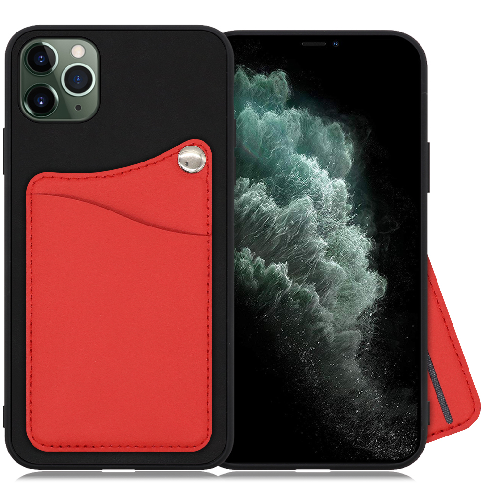 LOOF MODULE-CARD BICOLOR Series iPhone 11 Pro Max 用 [スカーレット] スマホケース ハードケース カード収納 ポケット キャッシュレス FeliCa対応 スマート決済 かざすだけ