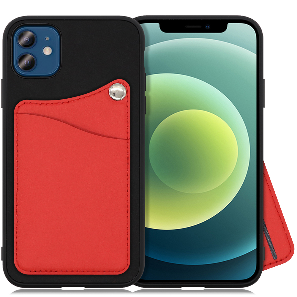 LOOF MODULE-CARD BICOLOR Series iPhone 12 / 12 Pro 用 [スカーレット] スマホケース ハードケース カード収納 ポケット キャッシュレス FeliCa対応 スマート決済 かざすだけ
