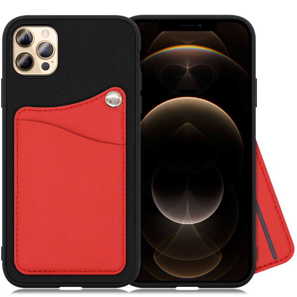 LOOF MODULE-CARD BICOLOR Series iPhone 12 Pro Max 用 [スカーレット] スマホケース ハードケース カード収納 ポケット キャッシュレス FeliCa対応 スマート決済 かざすだけ