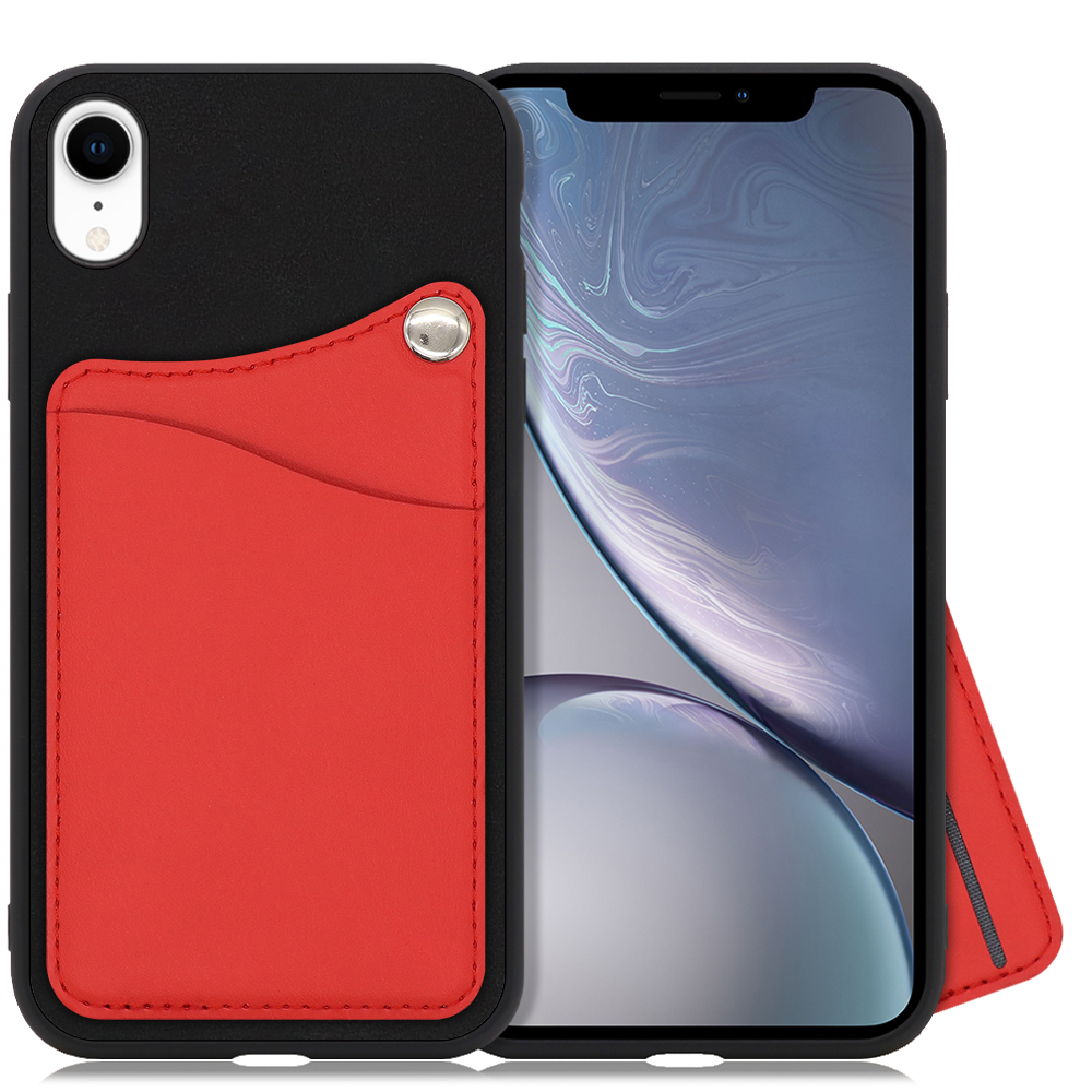 LOOF MODULE-CARD BICOLOR Series iPhone XR 用 [スカーレット] スマホケース ハードケース カード収納 ポケット キャッシュレス FeliCa対応 スマート決済 かざすだけ