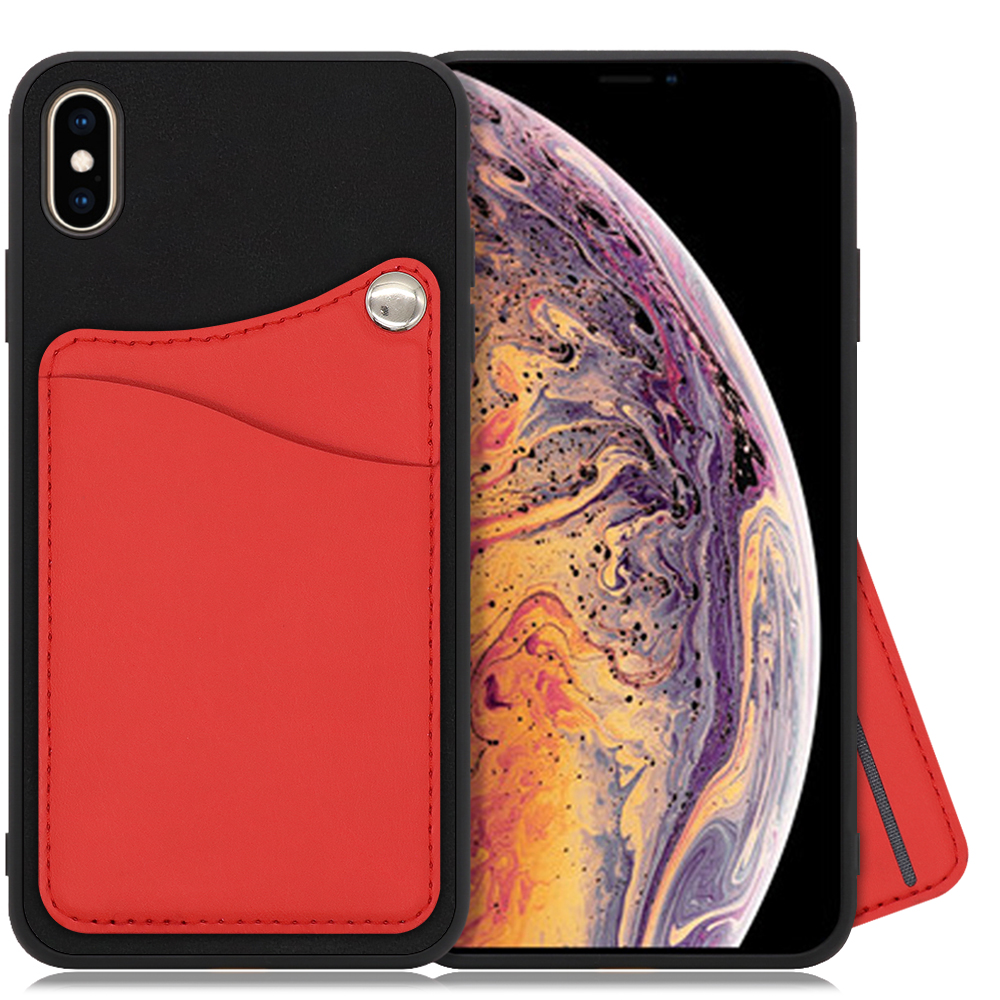 LOOF MODULE-CARD BICOLOR Series iPhone XS Max 用 [スカーレット] スマホケース ハードケース カード収納 ポケット キャッシュレス FeliCa対応 スマート決済 かざすだけ