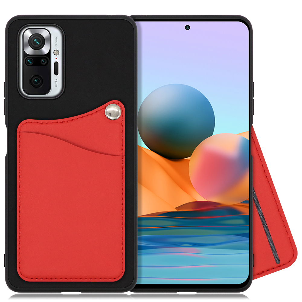 LOOF MODULE-CARD BICOLOR Series Xiaomi Redmi Note 10 Pro 用 [スカーレット] スマホケース ハードケース カード収納 ポケット キャッシュレス FeliCa対応 スマート決済 かざすだけ