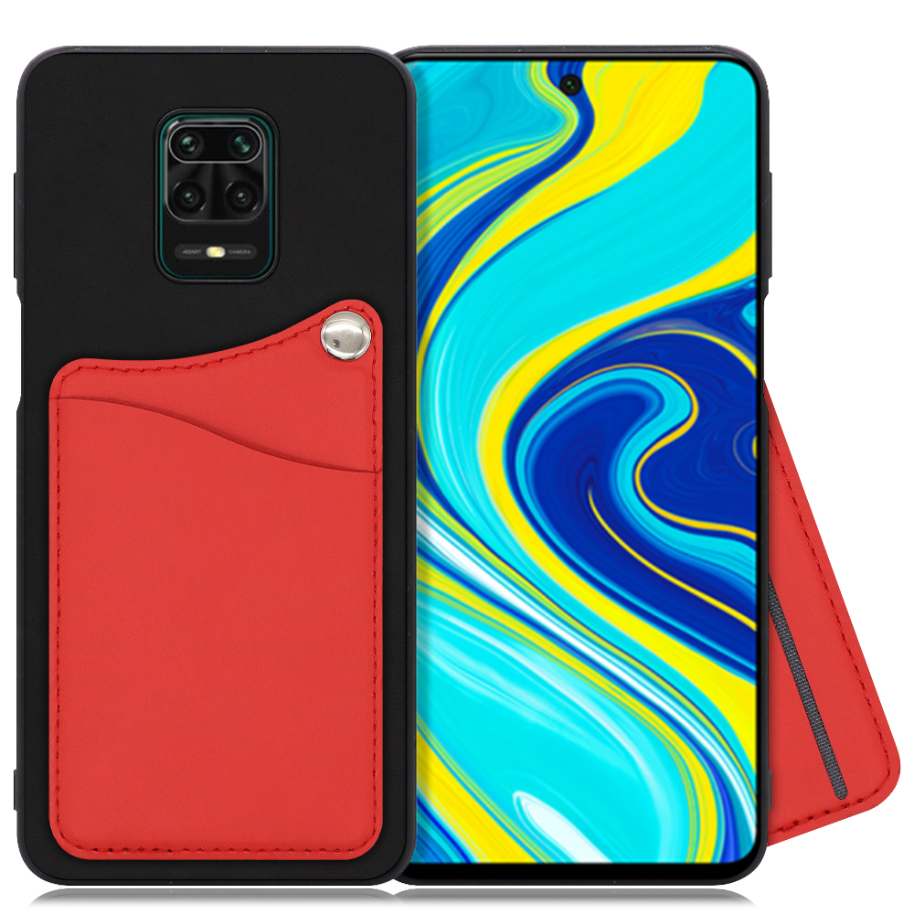 LOOF MODULE-CARD BICOLOR Series Xiaomi Redmi Note 9S 用 [スカーレット] スマホケース ハードケース カード収納 ポケット キャッシュレス FeliCa対応 スマート決済 かざすだけ