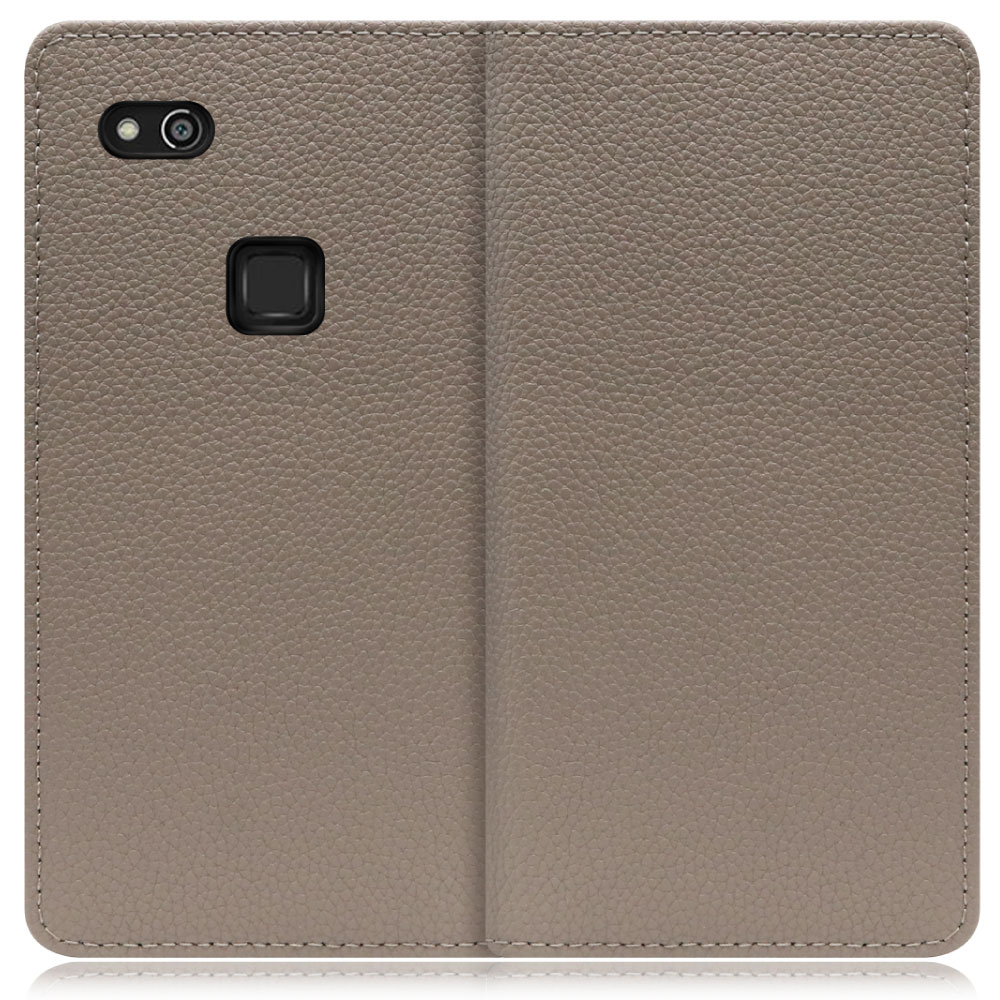 LooCo Official Shop LOOF BOOK Series HUAWEI P10 lite 用 [グレージュ] 厳選本革 手帳型ケース  大容量カード収納 4ポケット スタンド機能 シンプルで使いやすい 上品