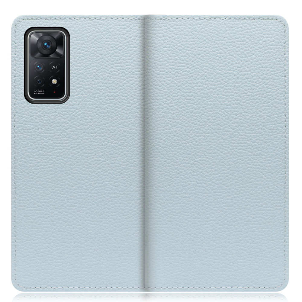 LOOF Book Series Xiaomi Redmi Note 11 Pro 5G 用 [スカイブルー] 厳選本革 手帳型ケース 大容量カード収納 4ポケット スタンド機能 シンプルで使いやすい 上品