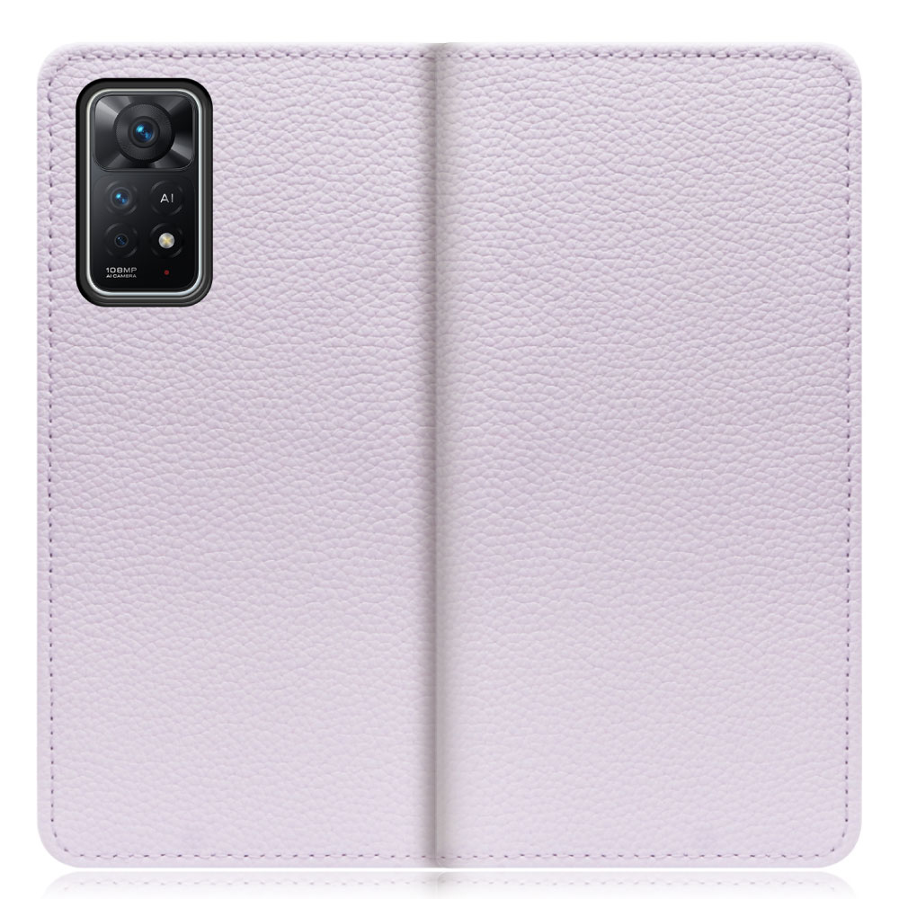 LOOF Book Series Xiaomi Redmi Note 11 Pro 5G 用 [ラベンダー] 厳選本革 手帳型ケース 大容量カード収納 4ポケット スタンド機能 シンプルで使いやすい 上品