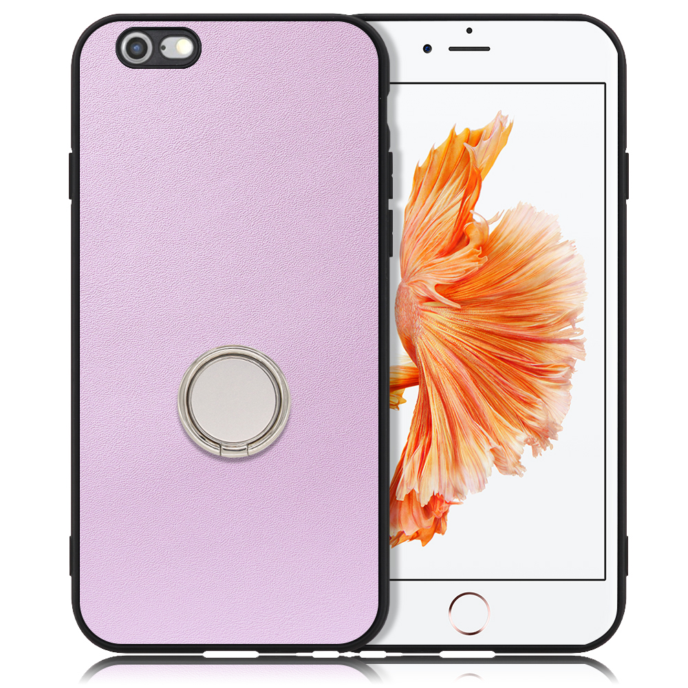 Looco Official Shop Loof Ring Shell Series Iphone 6 6s 用 ラベンダーパープル スマホケース ハードケース スマホリング リング付き リング 薄い 軽い 落下防止 スタンド 本革 かわいい