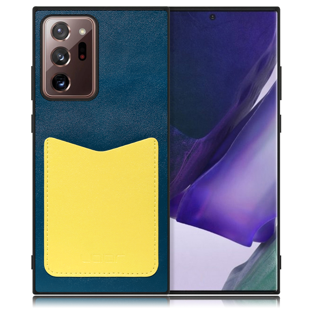 LOOF PASS-SHELL Galaxy Note20 Ultra 5G SC-53A / SCG06 用 [ネイビーイエロー] スマホケース  ハードケース カードポケット カード収納 薄い 軽い PUレザー かわいい コンパクト カード スマホ