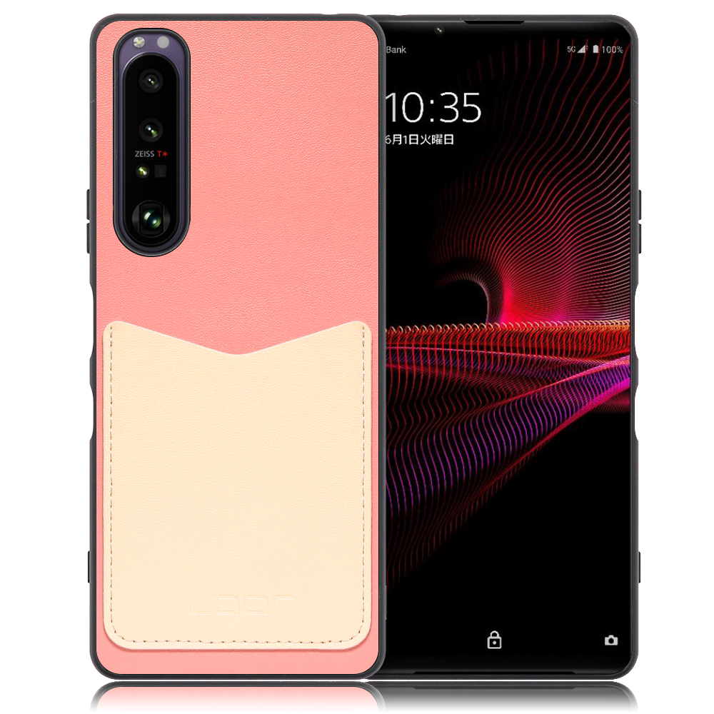 Looco Official Shop Loof Pass Shell Series Xperia 1 Iii So 51b Sog03 用 ピンククリーム スマホケース ハードケース カードポケット カード収納 薄い 軽い Puレザー かわいい コンパクト カード スマホ