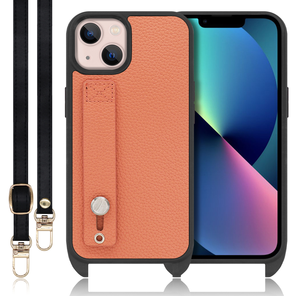 LOOF HOLD-STRAP Series iPhone 13 iPhone13 アイフォン 13 用 [フラミンゴ] スマホショルダー ケース カバー 背面 ストラップ ショルダー 軽い ベルト付き 落下防止 アウトドア ブランド 人気 レディース メンズ 首掛け 肩掛け ネックストラップ 本革