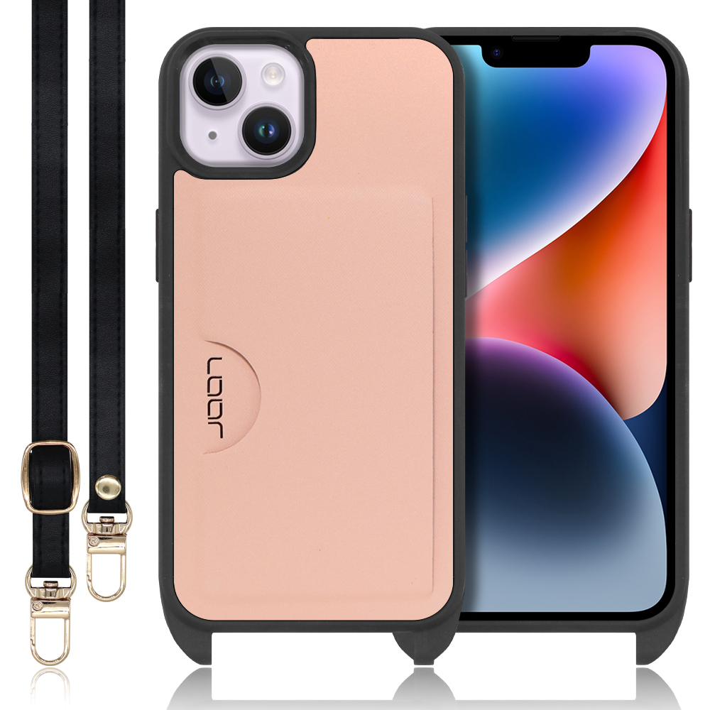 LOOF SLOT-STRAP Series iPhone 14 Plus iPhone14 アイフォン 14 プラス 用 [アンバーローズ] スマホショルダー スマホケース ケース カバー 背面 ストラップ ショルダー 軽い カード収納 薄い アウトドア ブランド 人気 レディース メンズ 首掛け 肩掛け ネックストラップ