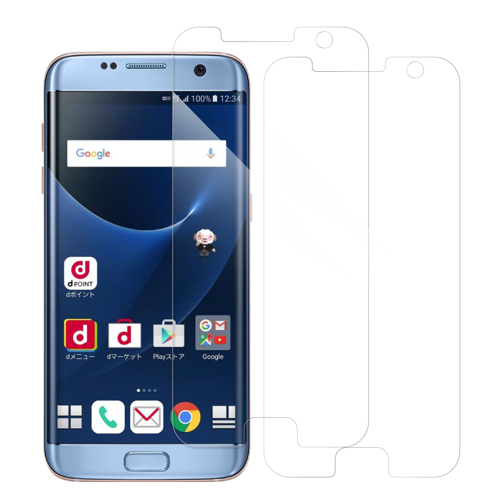 [2枚入り] LOOF Galaxy S7 edge / SC-02H / SCV33 用 保護フィルム 簡単貼り付け 画面保護 ソフトフィルム 気泡なし 傷防止 割れ防止 高透過率 [Galaxy S7 edge/クリア仕様]