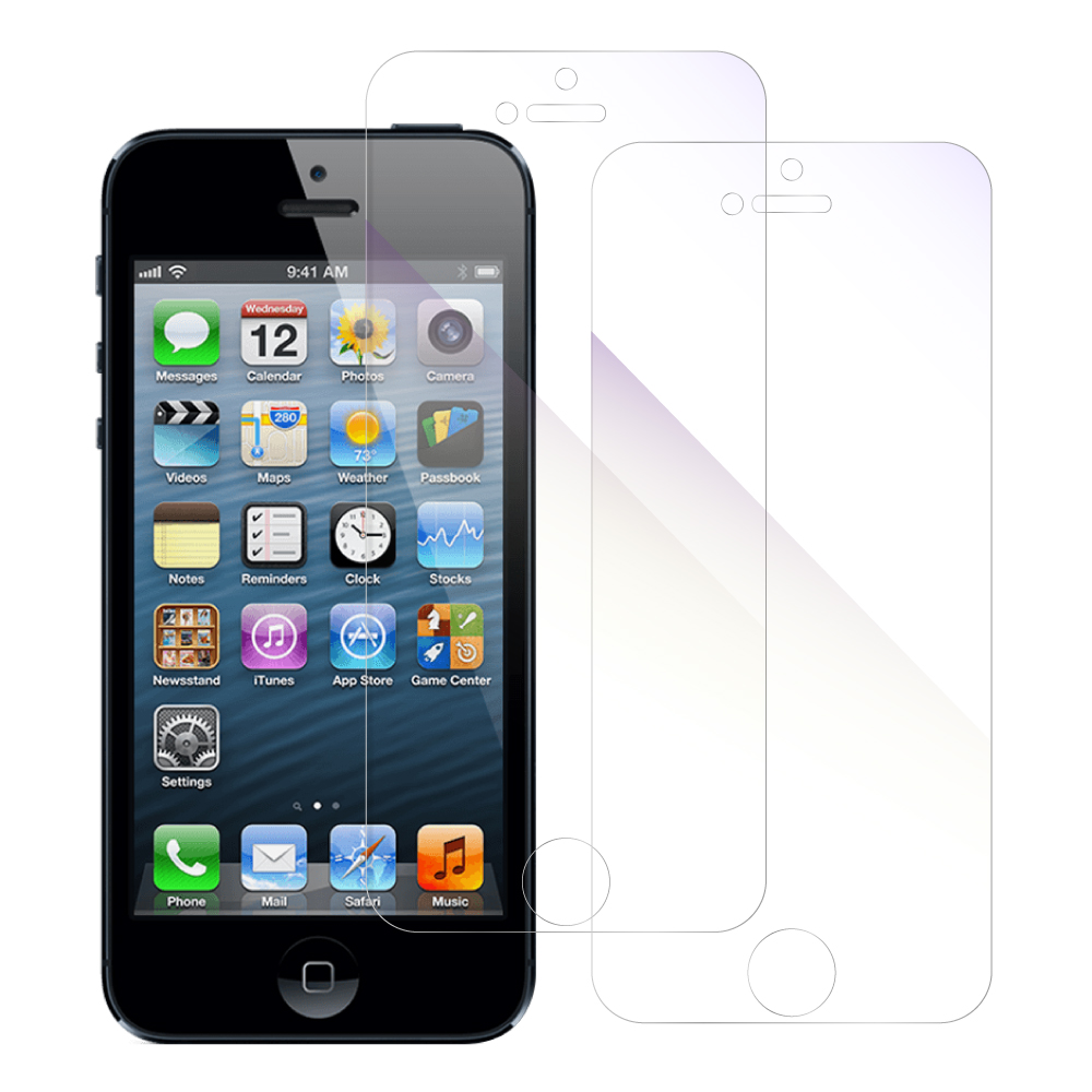 [2枚入り] LOOF iPhone 5 / 5s / SE(第一世代) 用 保護フィルム 簡単貼り付け 画面保護 ソフトフィルム 気泡なし 傷防止 割れ防止 目に優しい [iPhone 5 / 5s / SE(第一世代)/ブルーライトカット仕様]