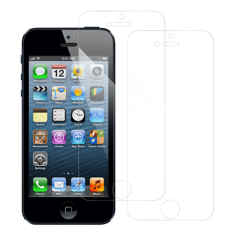 [2枚入り] LOOF iPhone 5 / 5s / SE(第一世代) 用 保護フィルム 簡単貼り付け 画面保護 ソフトフィルム 気泡なし 傷防止 割れ防止 高透過率 [iPhone 5 / 5s / SE(第一世代)/クリア仕様]