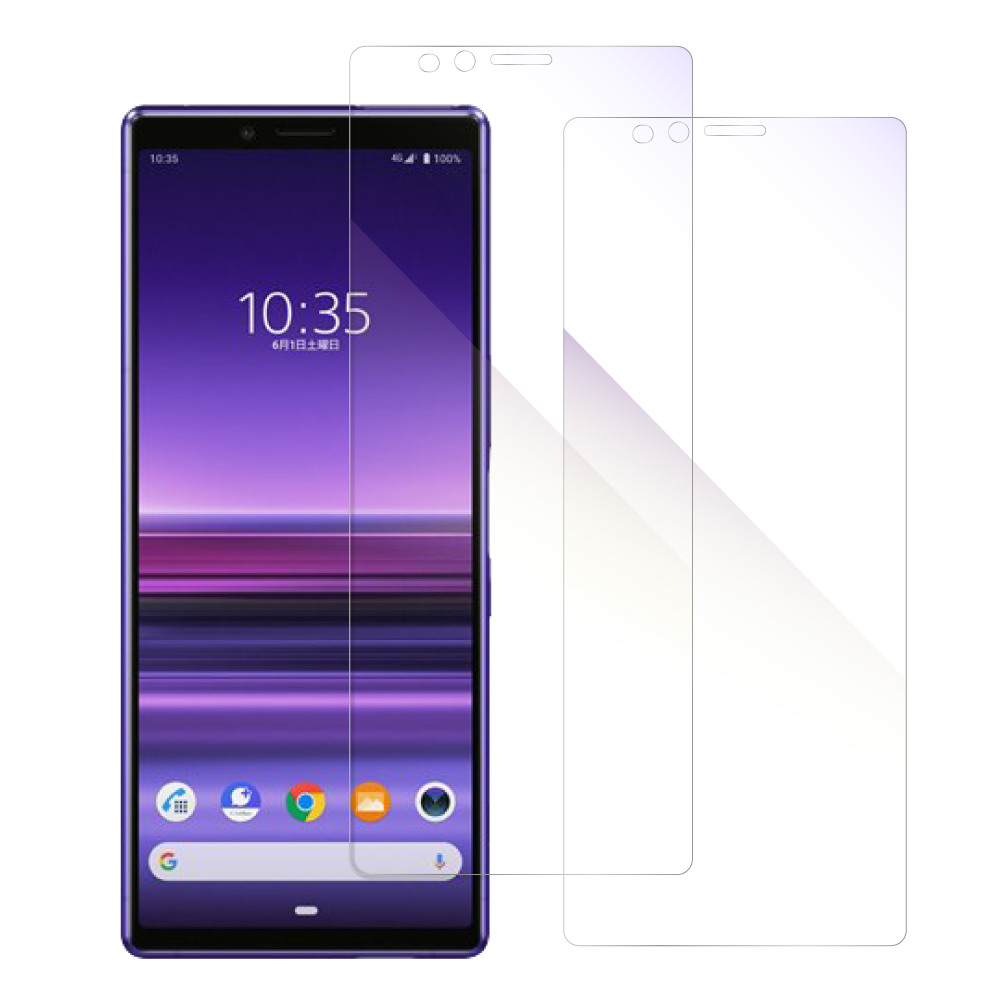 [2枚入り] LOOF Xperia 1/ SO-03L / SOV40 / Xperia 1 Professional Edition 用 保護フィルム 簡単貼り付け 画面保護 ソフトフィルム 気泡なし 傷防止 割れ防止 目に優しい [Xperia 1/ Xperia 1 Professional Edition/ブルーライトカット仕様]