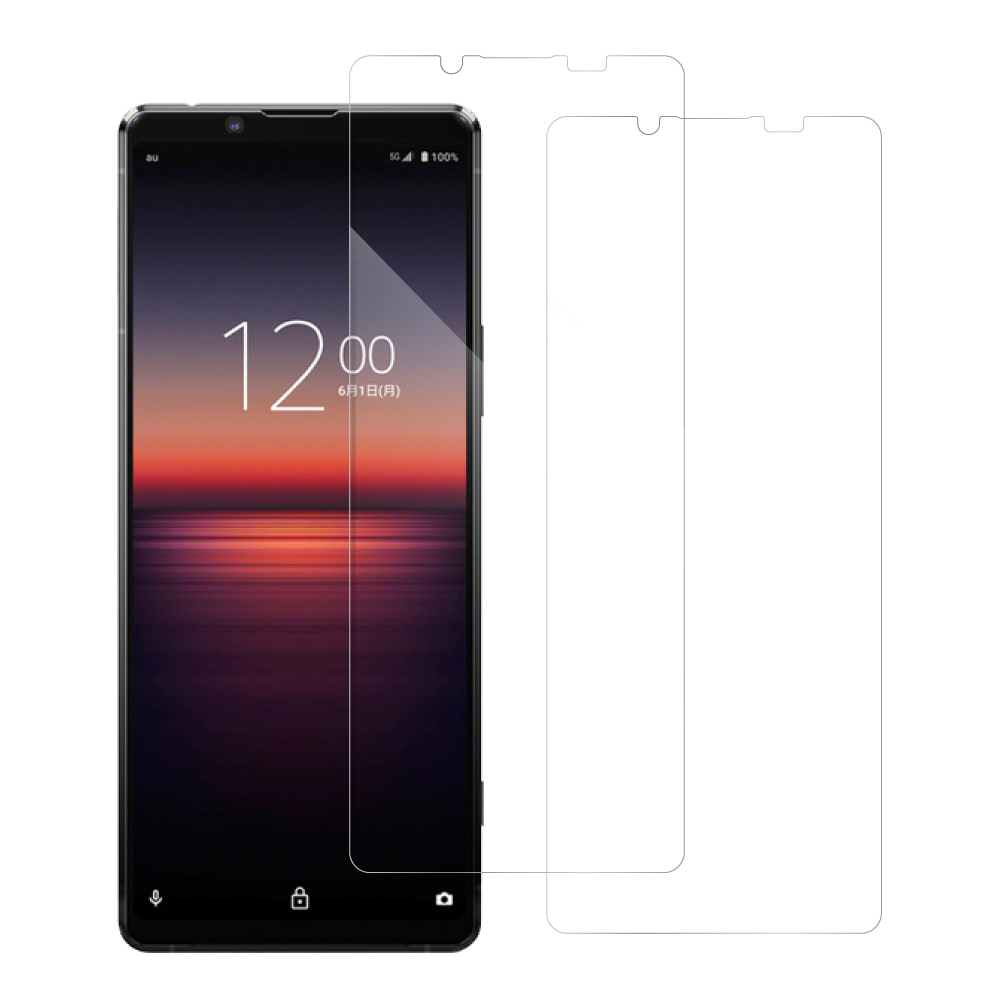 LooCo Official Shop [2枚入り] LOOF Xperia Ⅱ /SO-51A SOG01 用 保護フィルム  簡単貼り付け 画面保護 ソフトフィルム 気泡なし 傷防止 割れ防止 高透過率 [Xperia Ⅱ/クリア仕様]