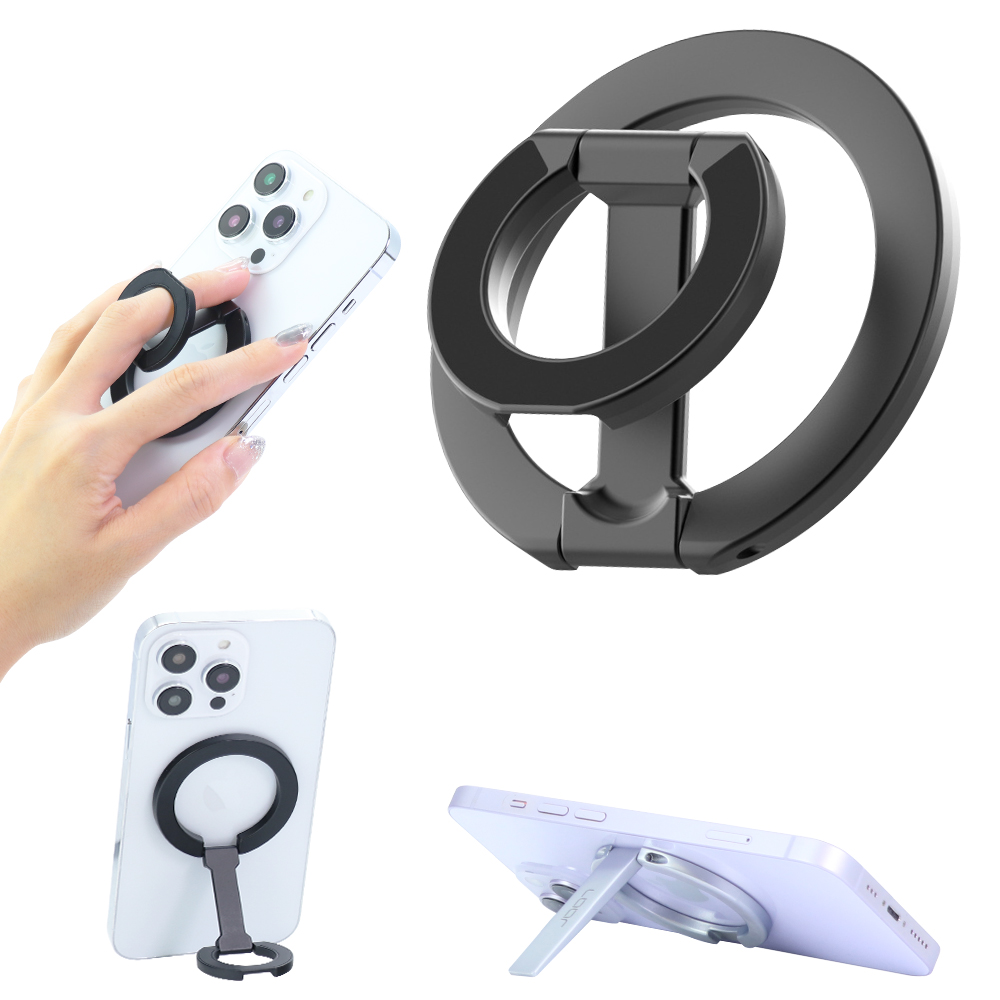 LOOF 選べる2種 MagSafe対応 スタンド リング コンパクト マグネット 脱着簡単 折り畳める スマホスタンド スマホ スマートフォンスタンド 携帯スタンド 両面マグネット 持ち運べる 在宅ワーク