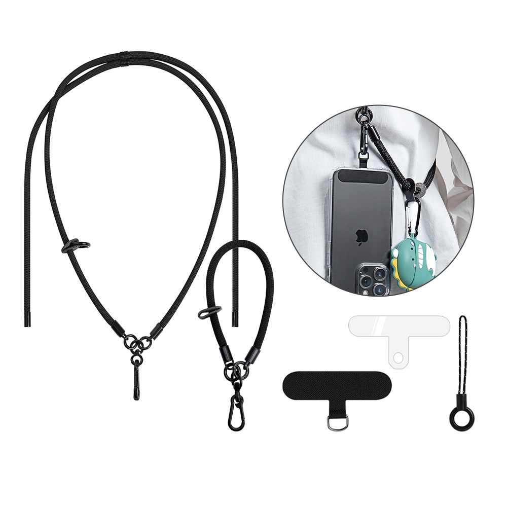 LOOF スマホ ショルダーストラップ スマホショルダー ストラップ 取り外し 手首 太め 紐 ひも 落下防止 長さ調節 ストラップホルダー シート 挟む ネックストラップ カラビナ 首掛け 肩掛け 斜め掛け 首かけ 肩かけ 全機種対応