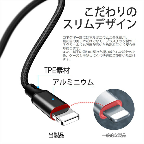 LOOF 180cm USB Type-C 充電ケーブル スマホ スマートフォン タブレット iPad アイパッド アンドロイド ナイロン 丈夫 頑丈 長持ち