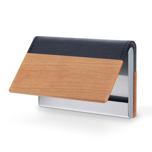 LOOF Premium 天然木×本革 名刺入れ 2種のサイズから選べる  名入れ刻印対応  経年変化も楽しめる 名刺ケース