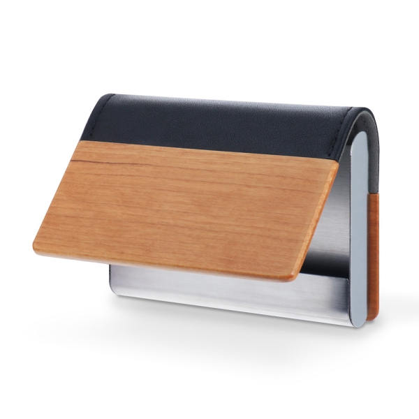 LOOF Premium 天然木×本革 名刺入れ 2種のサイズから選べる  名入れ刻印対応  経年変化も楽しめる 名刺ケース