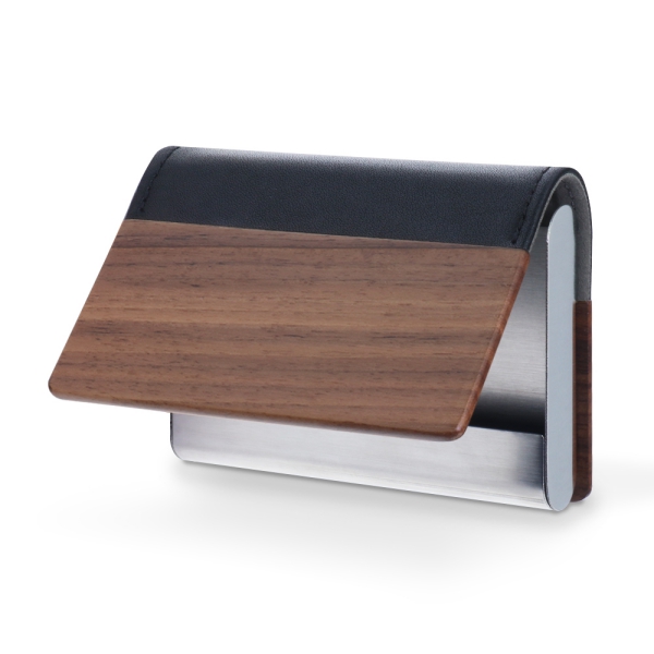 LOOF Premium 天然木×本革 名刺入れ 2種のサイズから選べる  名入れ刻印対応  経年変化も楽しめる 名刺ケース