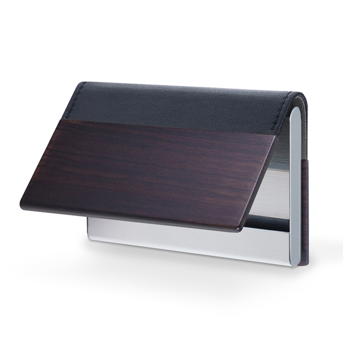LOOF Premium 天然木×本革 名刺入れ 2種のサイズから選べる  名入れ刻印対応  経年変化も楽しめる 名刺ケース