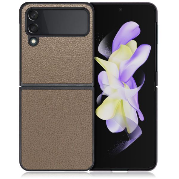 [ LOOF LUXURY-SHELL ] Galaxy Z Flip4  スマホケース 背面 ケース カバー ハードケース 本革 ストラップホール [ Galaxy Z Flip4 ]