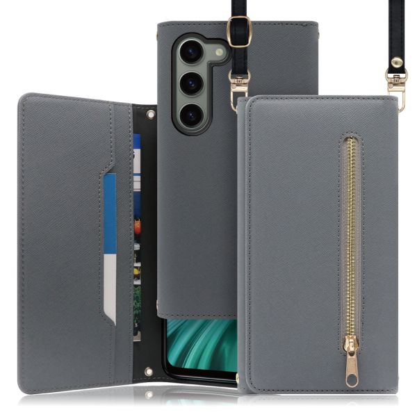 [ LOOF SHOULDER ] Galaxy S23  スマホケース ケース カバー ショルダー スマホショルダー ストラップ 肩掛け 首掛け 手帳型ケース カード収納 マグネット付き ベルトなし [ Galaxy S23 ]