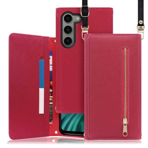 [ LOOF SHOULDER ] Galaxy S23  スマホケース ケース カバー ショルダー スマホショルダー ストラップ 肩掛け 首掛け 手帳型ケース カード収納 マグネット付き ベルトなし [ Galaxy S23 ]