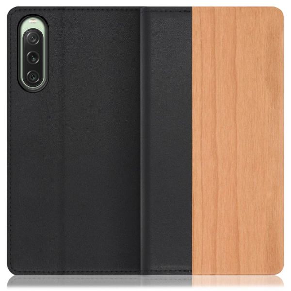 [ LOOF NATURE ] Xperia 10 V 10V xperia10V スマホケース ケース カバー 手帳型ケース カード収納 マグネット付き 天然木 本革 ベルトなし [ Xperia 10 V ]