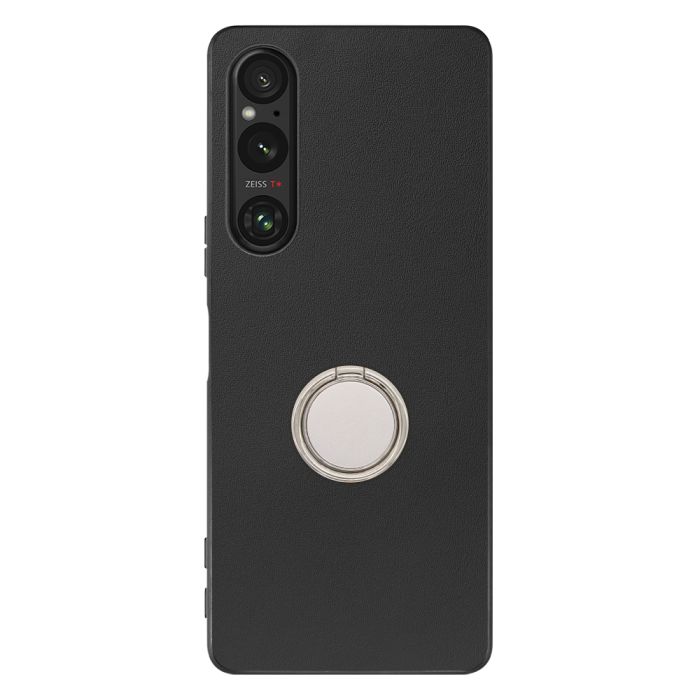 [ LOOF RING-SHELL (シンプル Ver.) ] Xperia 1 V 1V xperia1V スマホケース 背面 ケース カバー ハードケース スマホリング リング付き 本革 ストラップホール [ Xperia 1 V ]
