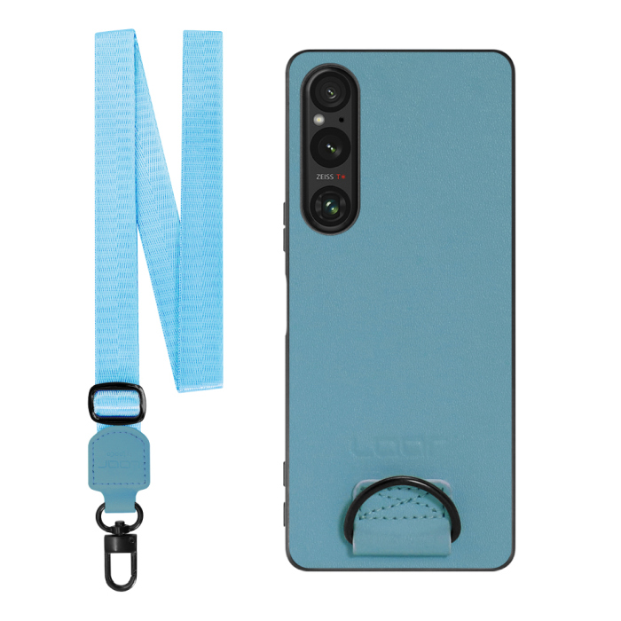 [ LOOF STRAP-SHELL ] Xperia 1 V 1V xperia1V スマホケース 背面 ケース カバー ハードケース ショルダー スマホショルダー ハンドストラップ  本革 [ Xperia 1 V ]