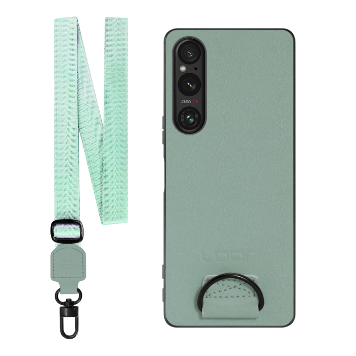 [ LOOF STRAP-SHELL ] Xperia 1 V 1V xperia1V スマホケース 背面 ケース カバー ハードケース ショルダー スマホショルダー ハンドストラップ  本革 [ Xperia 1 V ]