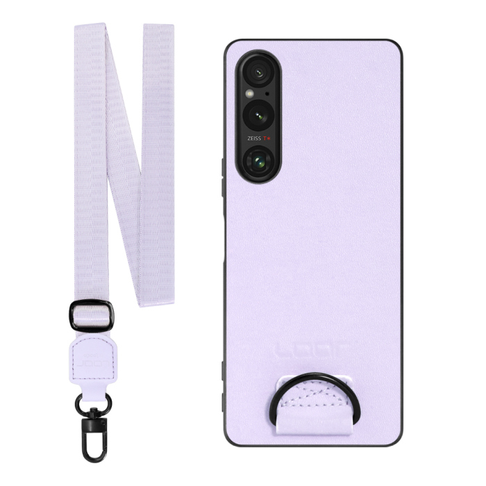 [ LOOF STRAP-SHELL ] Xperia 1 V 1V xperia1V スマホケース 背面 ケース カバー ハードケース ショルダー スマホショルダー ハンドストラップ  本革 [ Xperia 1 V ]