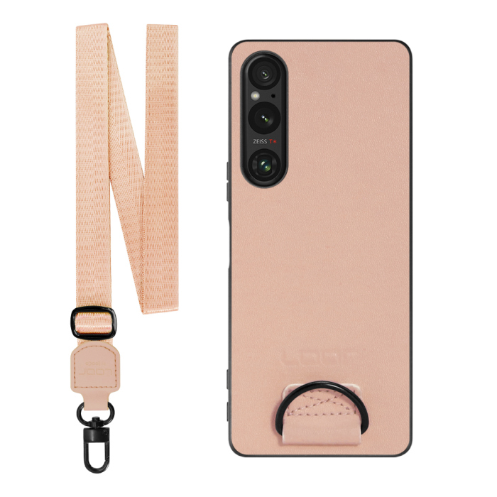 [ LOOF STRAP-SHELL ] Xperia 1 V 1V xperia1V スマホケース 背面 ケース カバー ハードケース ショルダー スマホショルダー ハンドストラップ  本革 [ Xperia 1 V ]