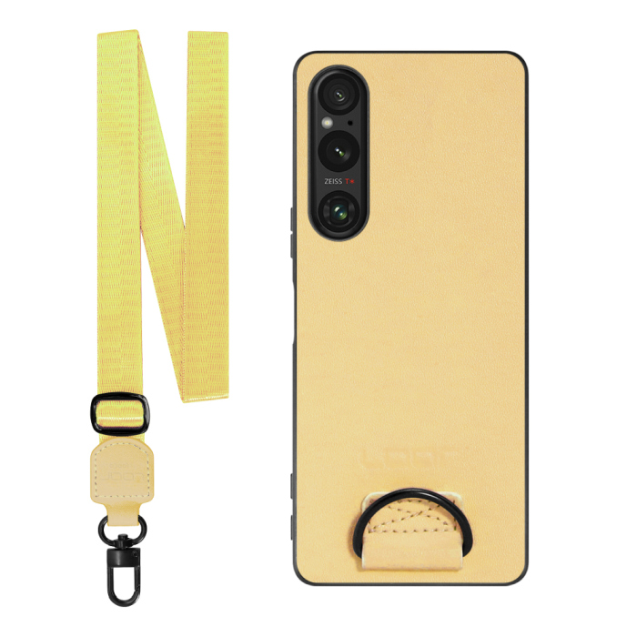 [ LOOF STRAP-SHELL ] Xperia 1 V 1V xperia1V スマホケース 背面 ケース カバー ハードケース ショルダー スマホショルダー ハンドストラップ  本革 [ Xperia 1 V ]